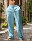 Helvano | Leichte Leinenhose für Herren mit Kordelzug