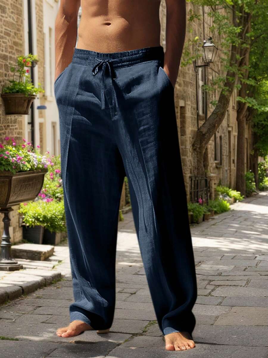 Helvano | Leichte Leinenhose für Herren mit Kordelzug