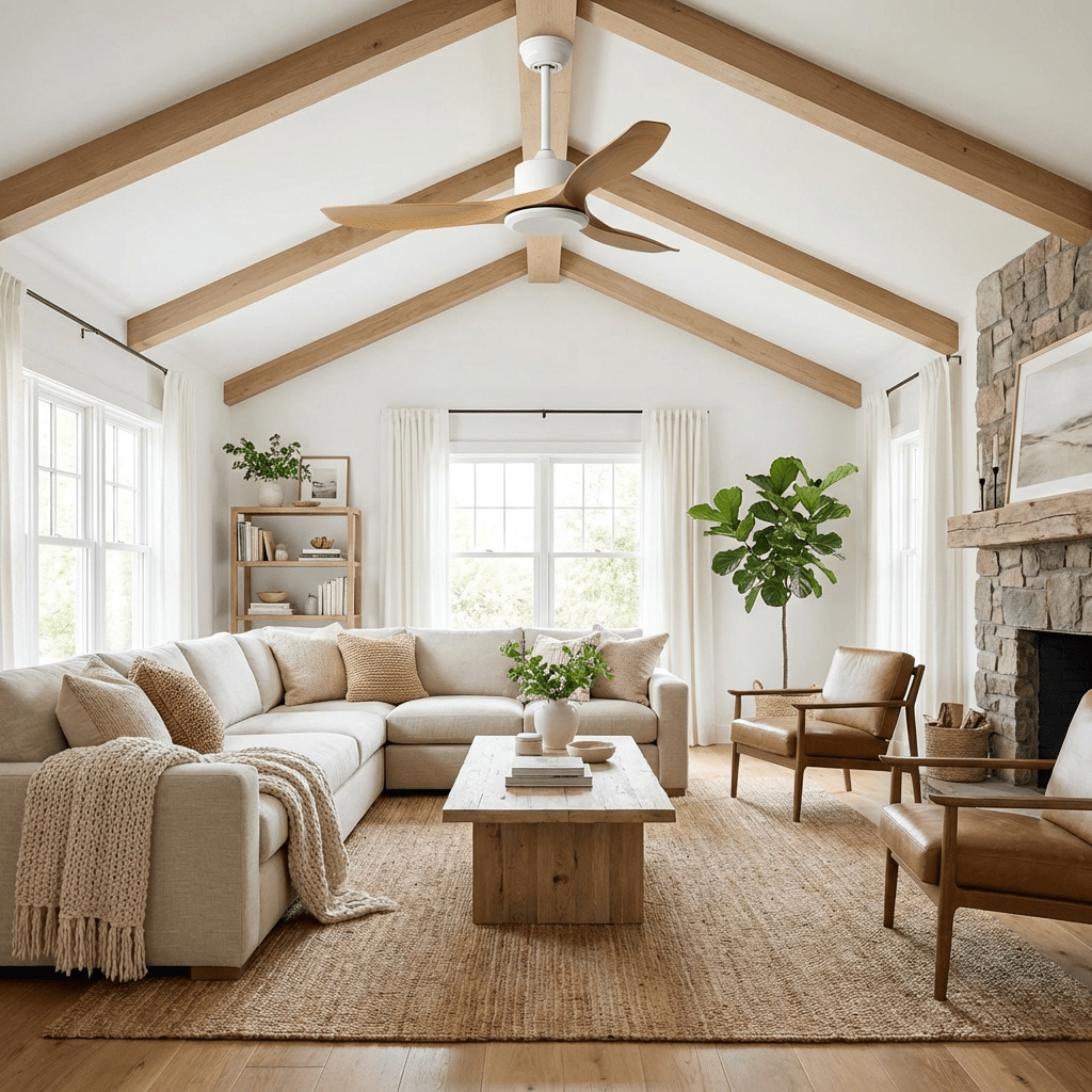 Helvano | Deckenventilator mit Fernbedienung &amp; Holzoptik