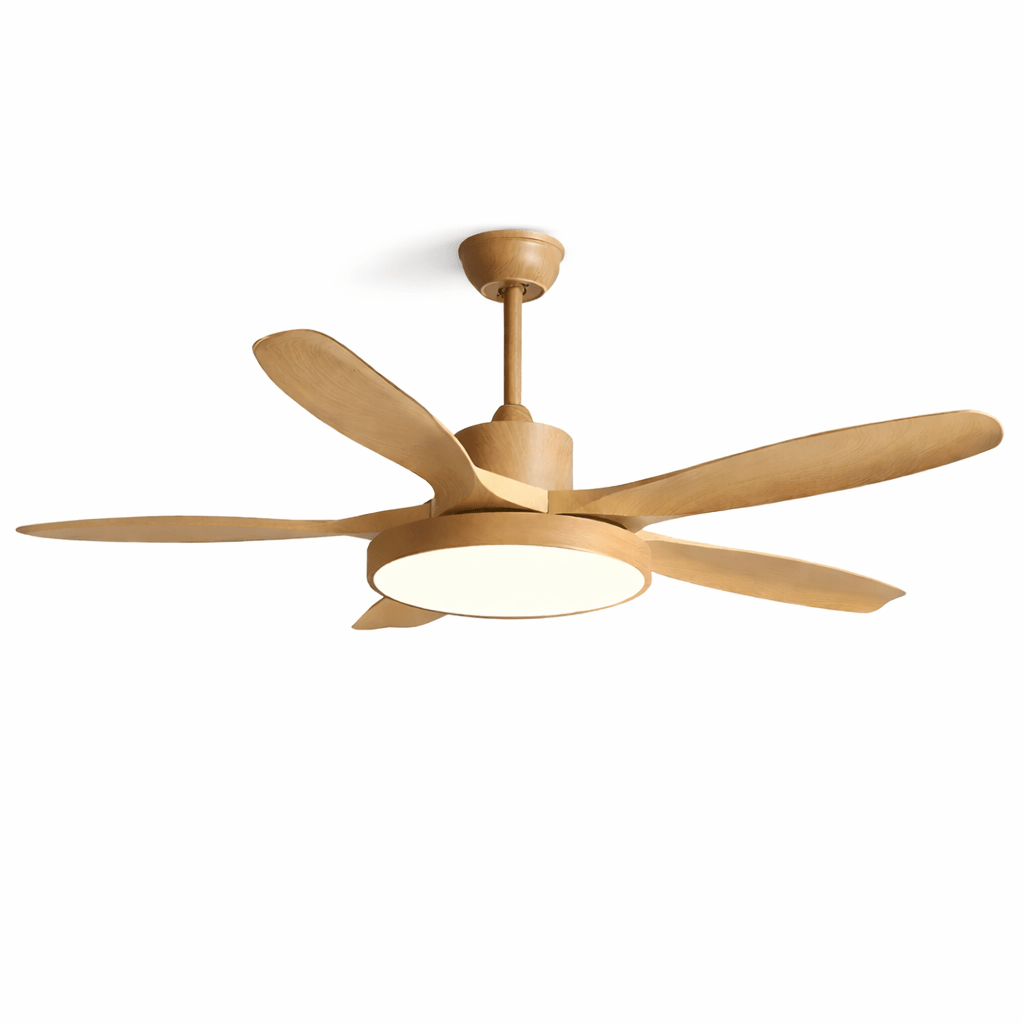 Helvano | Deckenventilator mit Licht in Holzoptik