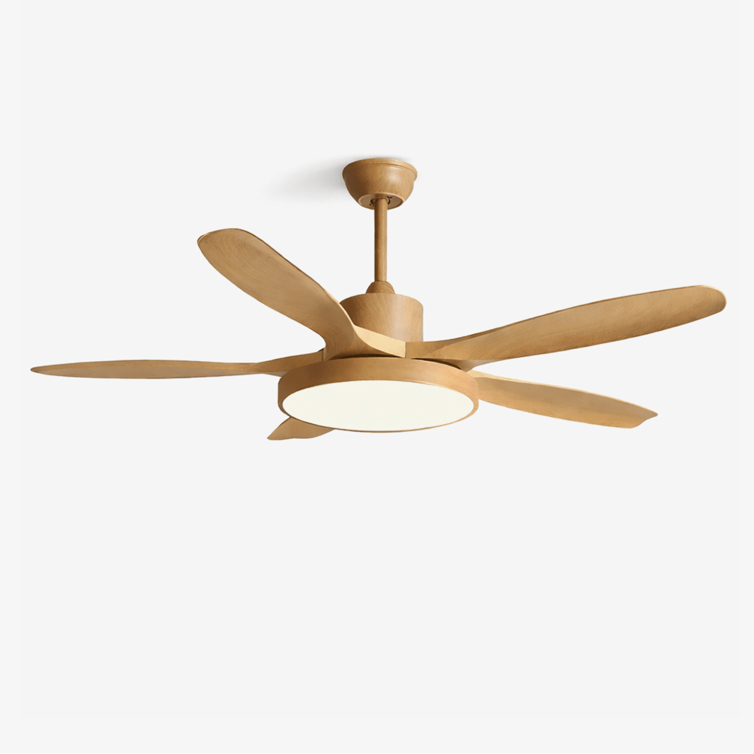 Helvano | Deckenventilator mit Licht in Holzoptik