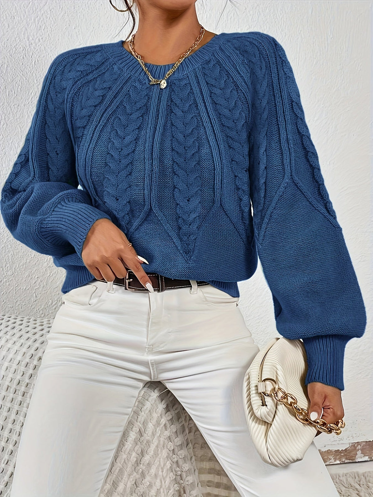 Helvano | Lockerer Zopfstrickpullover für Damen