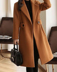 Helvano | Slim-Fit Wollmantel mit Gürtel für Damen