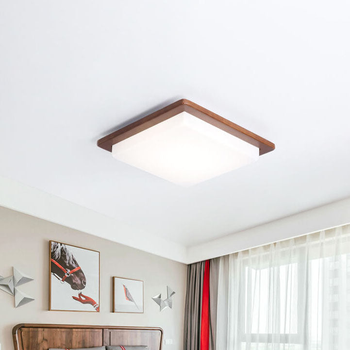 Helvano | Quadratische LED-Deckenleuchte aus Nussbaum