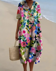 Helvano | Boho Blumenkleid mit lockerem Schnitt