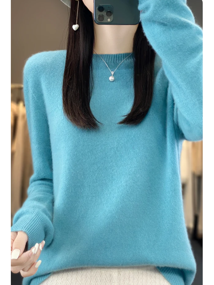 Helvano | Damen Strickpullover mit Rundhalsausschnitt