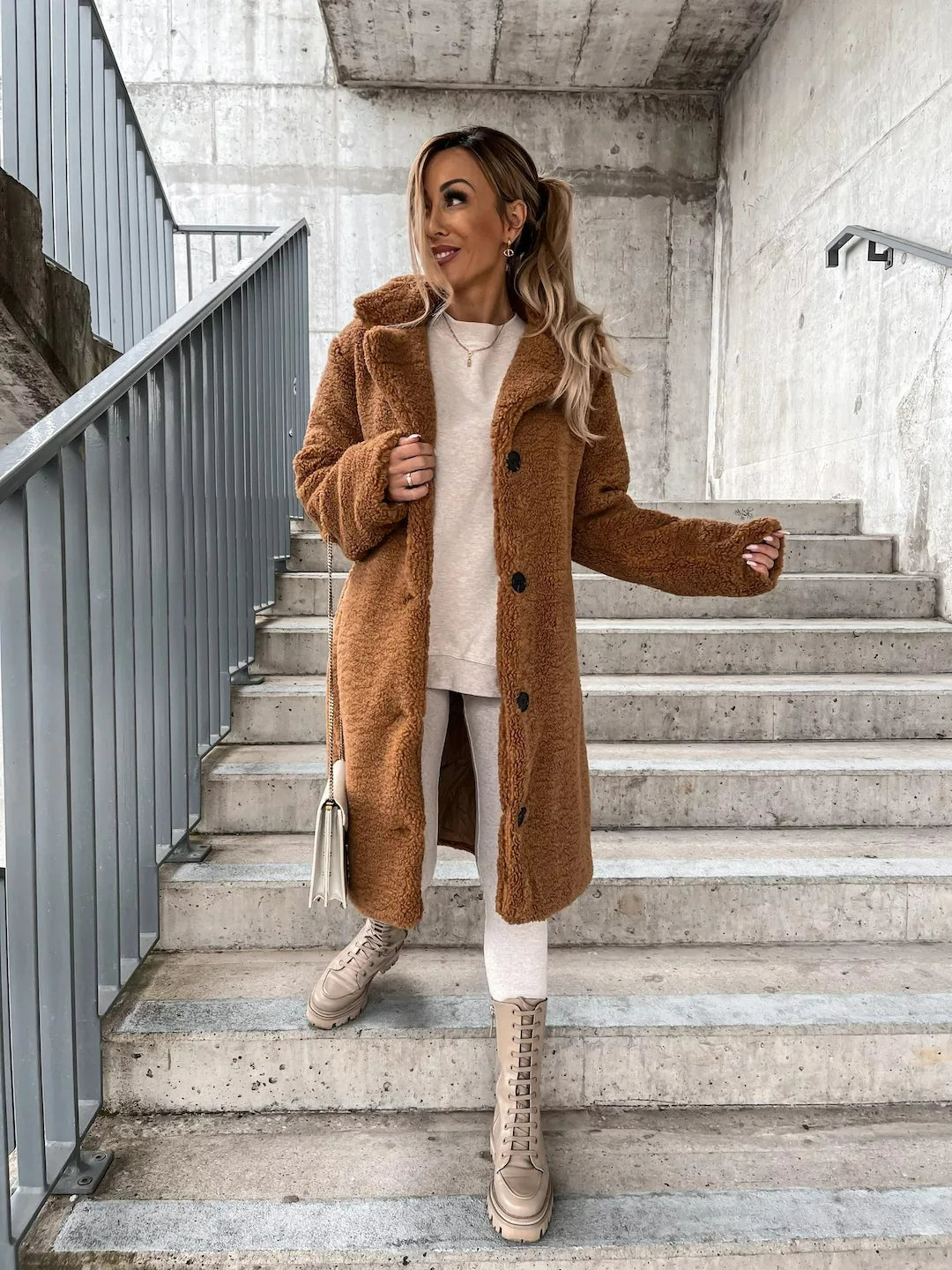 Helvano | Plüsch-Trenchcoat für Damen