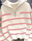 Helvano | Gestreifter Troyer-Pullover für Damen