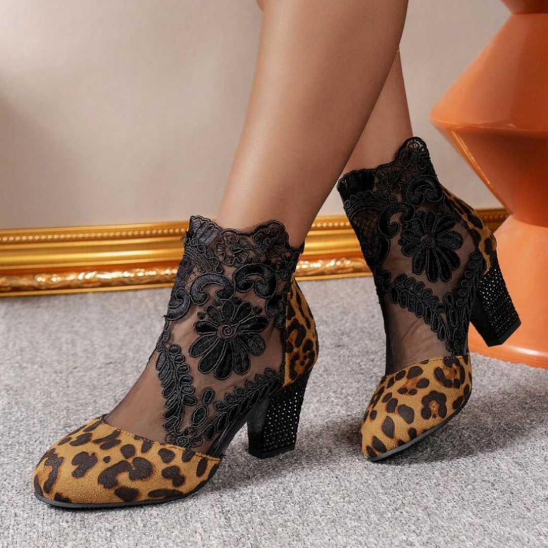 Helvano | Bestickte Damen-Stiefel mit hohem Absatz