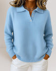 Helvano | Damen Strickpullover mit Kragen