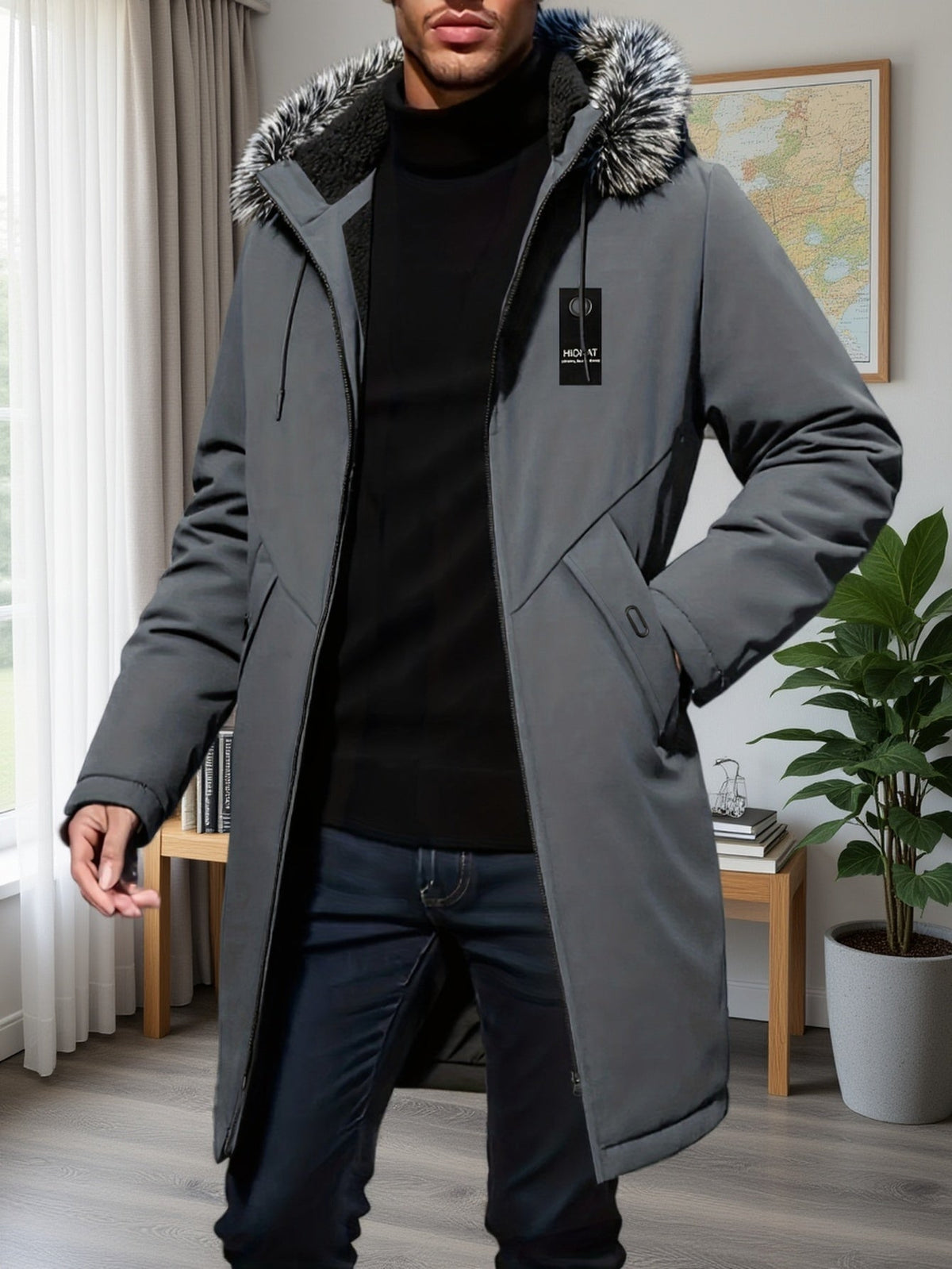 Helvano | Mittellanger Herren-Parka mit Kapuze