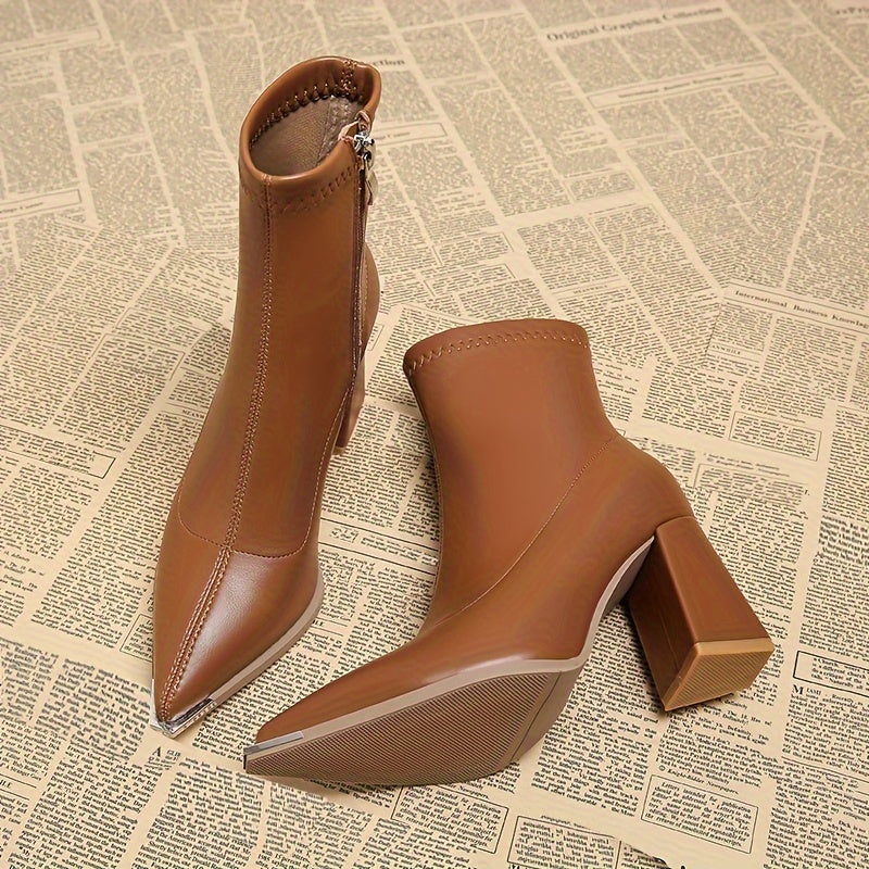 Helvano | Spitze Damen-Stiefeletten mit Blockabsatz