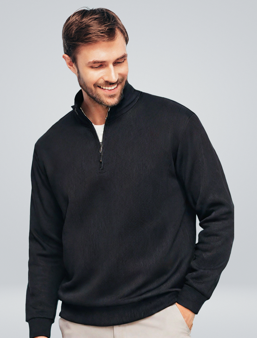 Helvano | Leichter Strickpullover mit Reissverschluss für Herren