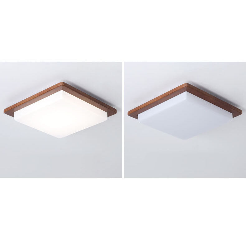 Helvano | Quadratische LED-Deckenleuchte aus Nussbaum