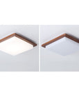 Helvano | Quadratische LED-Deckenleuchte aus Nussbaum