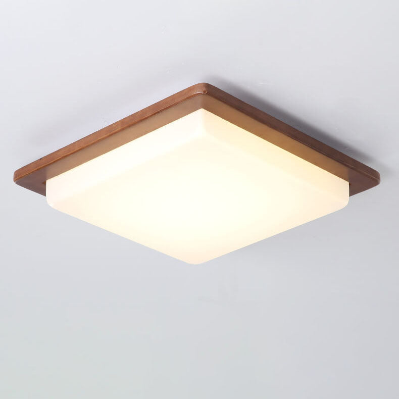 Helvano | Quadratische LED-Deckenleuchte aus Nussbaum