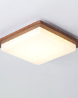 Helvano | Quadratische LED-Deckenleuchte aus Nussbaum