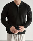 Helvano | Strickpullover mit Polokragen und Zip für Herren