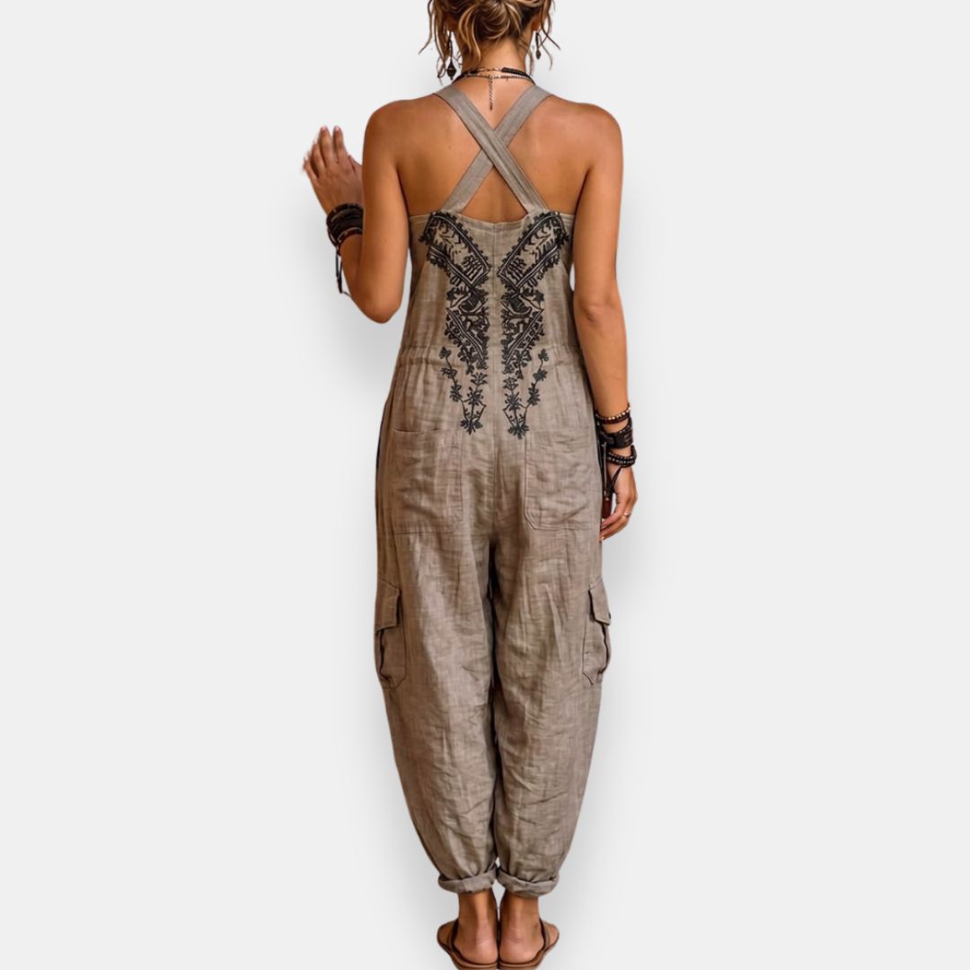 Helvano | Bestickter Boho-Jumpsuit für Damen
