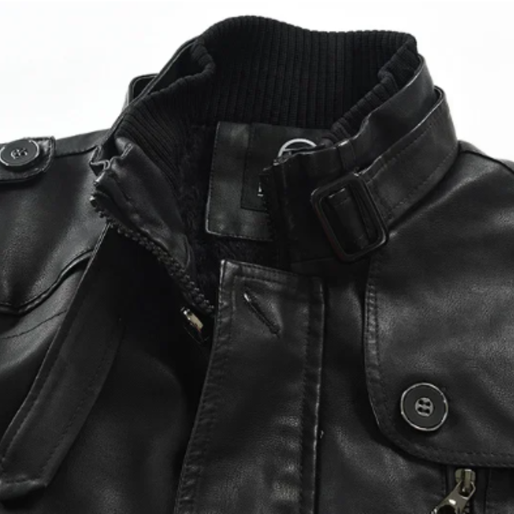 Helvano | Lange Bikerjacke aus Leder für Herren