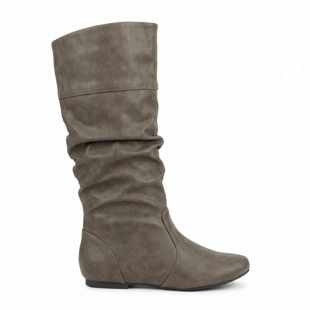 Helvano | Flache Damen-Stiefel mit Raffung bis zum Knie