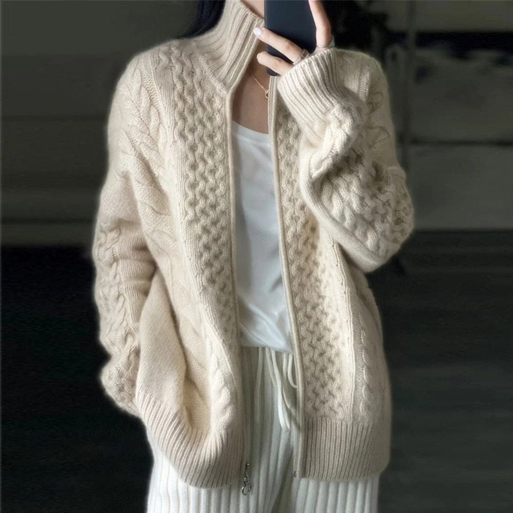 Helvano | Strickjacke mit hohem Kragen für Damen