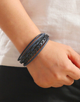 Helvano | Herren-Lederarmband in Schwarz