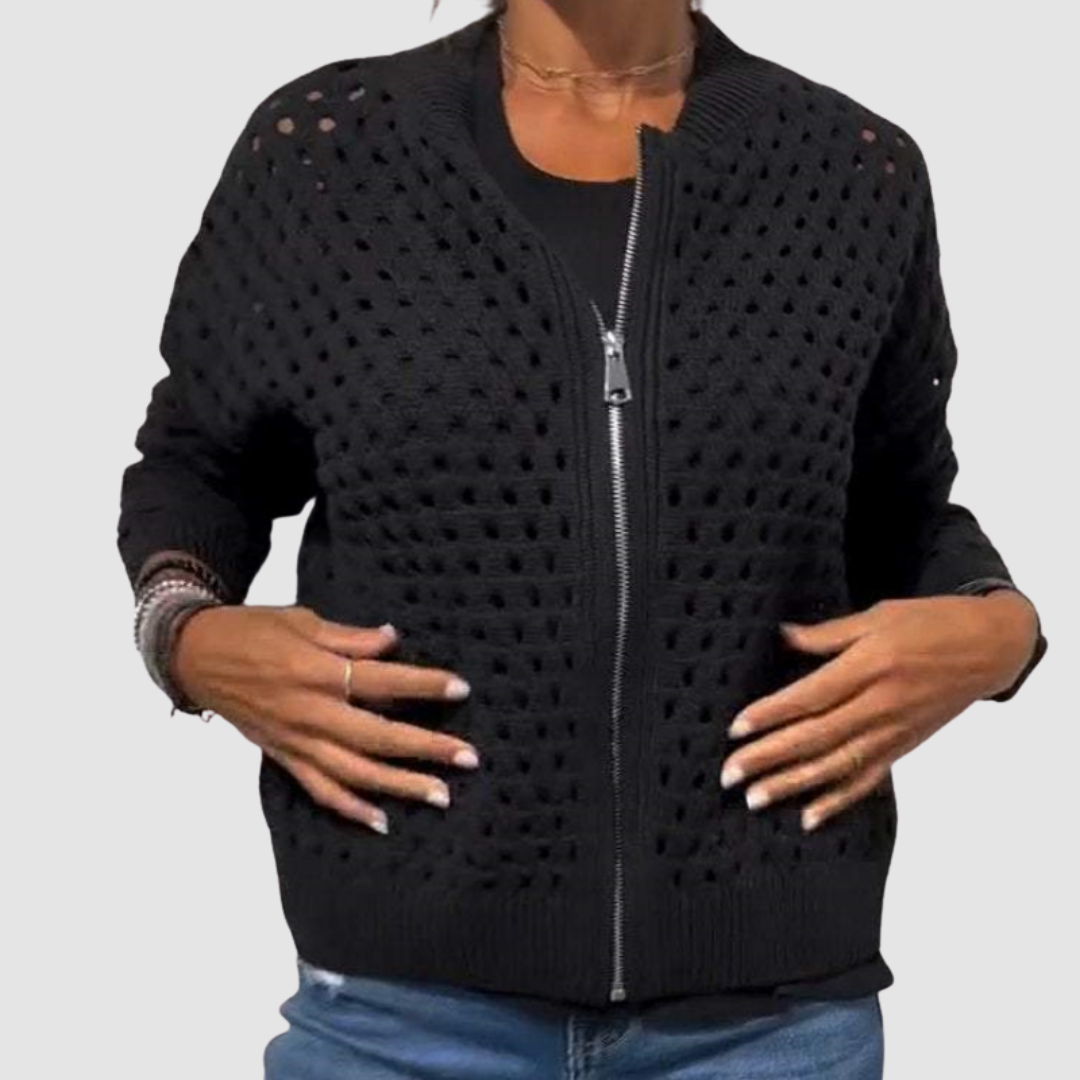 Helvano | Strickjacke mit Lochmuster für Damen