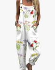 Helvano | Blumen-Latzhose für Damen in Weiss