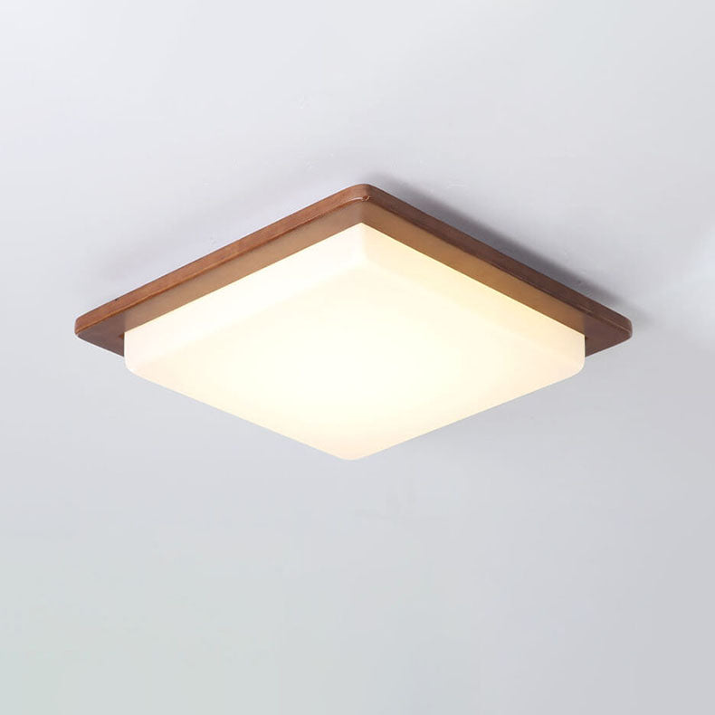 Helvano | Quadratische LED-Deckenleuchte aus Nussbaum