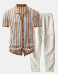 Helvano | Herren-Set Leinenhemd & Leinenhose in Beige