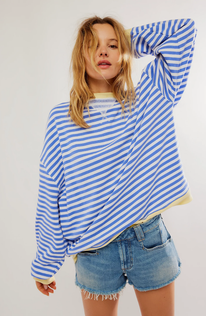 Helvano | Gestreifter Strickpullover mit Rundhals für Damen