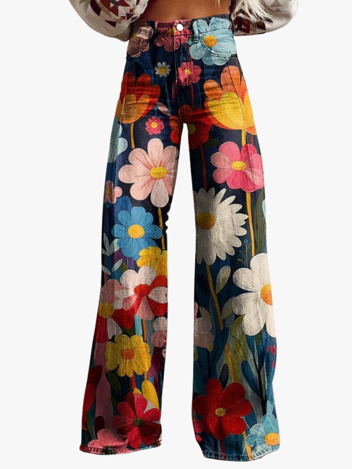 Helvano | Florale Marlenehose für Damen