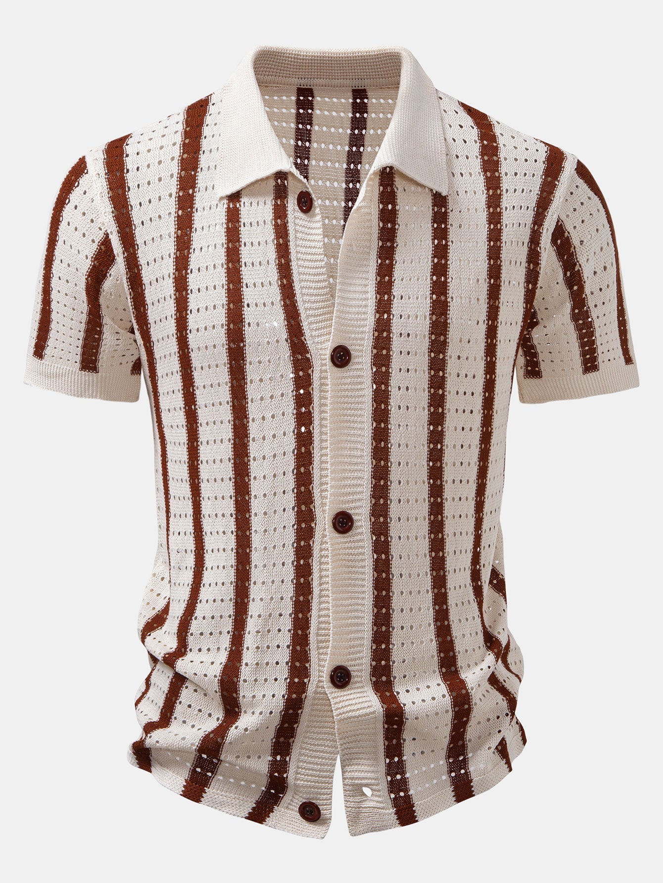 Helvano | Herren Set Leinenhose &amp; gestreiftes Hemd in Beige