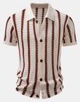 Helvano | Herren Set Leinenhose & gestreiftes Hemd in Beige