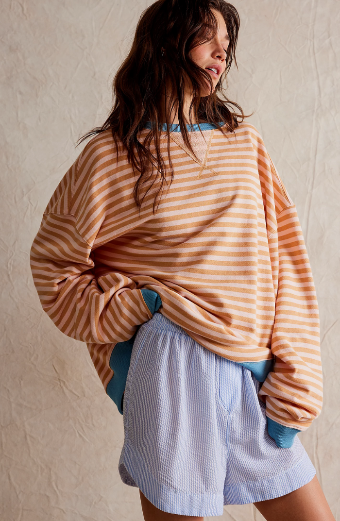 Helvano | Oversized Gestreiftes Damen Sweatshirt