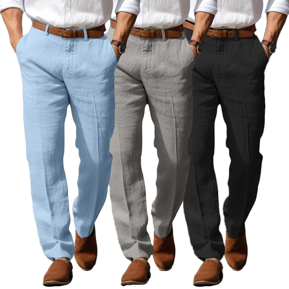 Helvano | Leinenhose für Herren mit Gürtelschlaufen