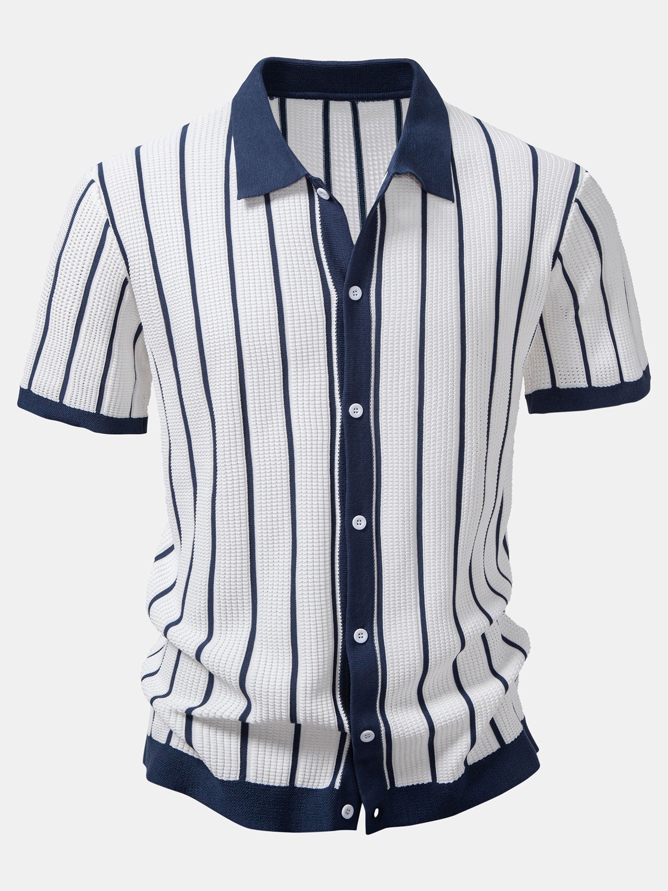 Helvano | Herren Set: Strick-Streifenhemd &amp; Leinenhose
