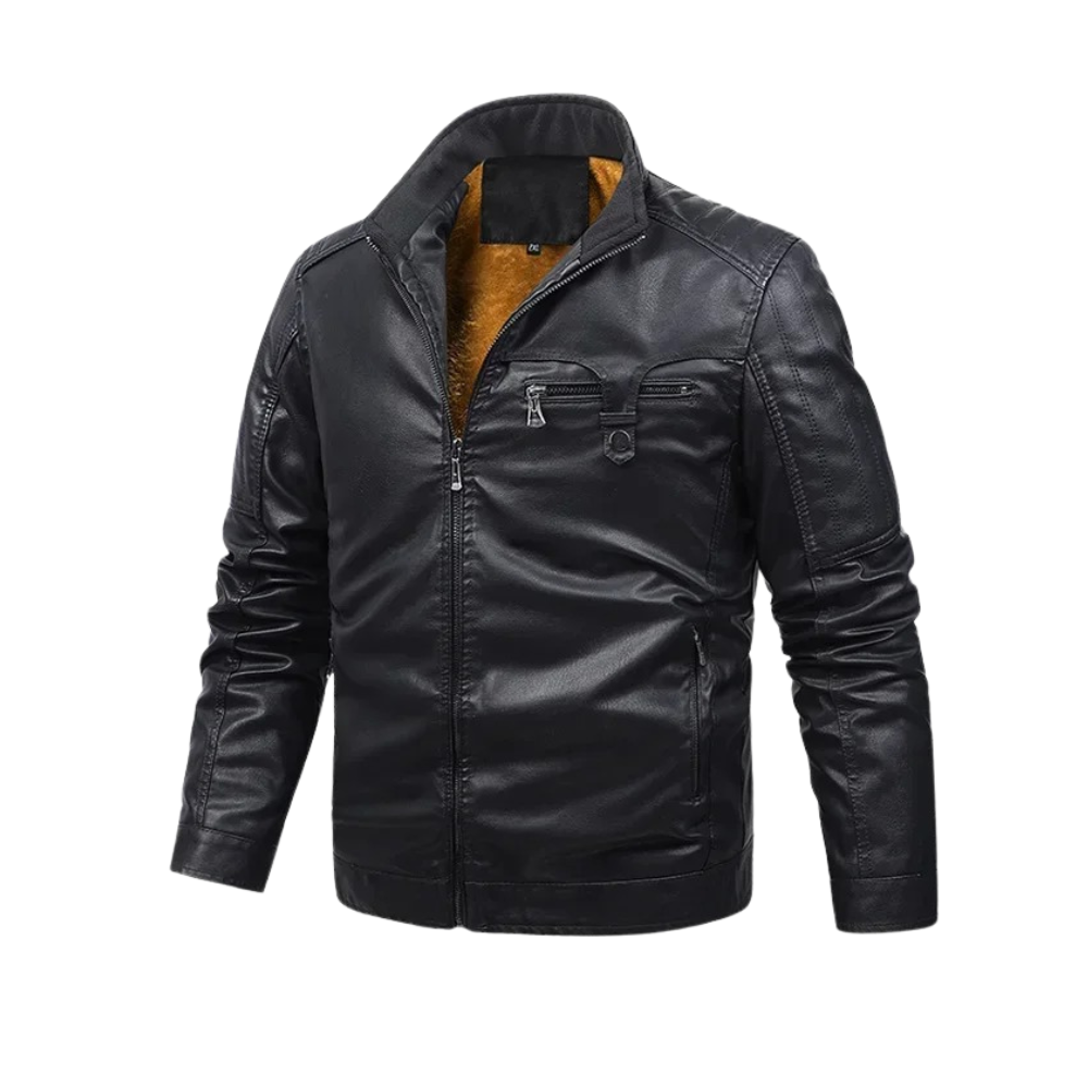 Helvano | Retro Lederjacke mit Fleecefutter für Herren