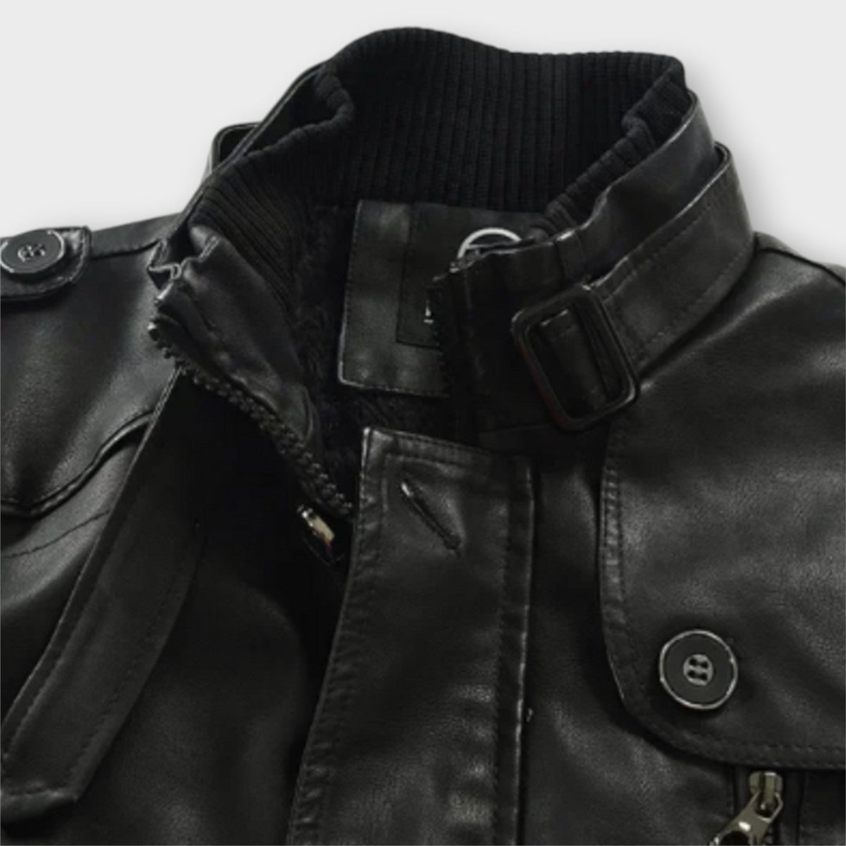 Helvano | Lange Bikerjacke aus Leder für Herren