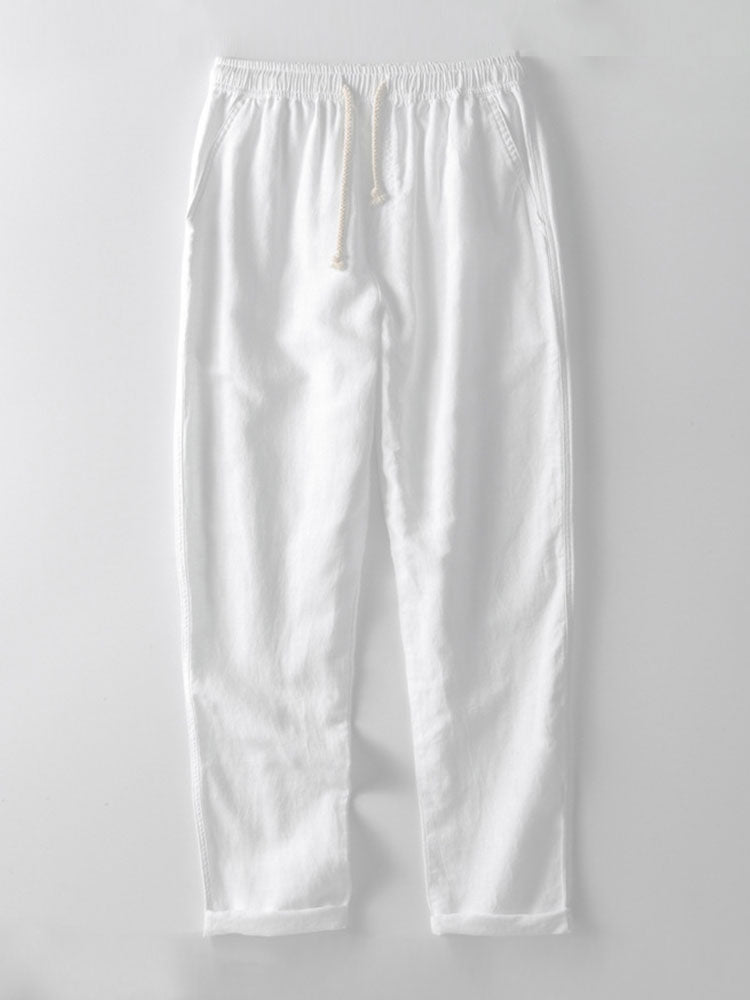Helvano | Herren-Set Häkelhemd &amp; Leinenhose