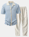 Helvano | Herren-Set Häkelhemd & Leinenhose
