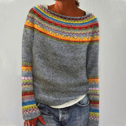 Helvano | Langarmpullover mit Retro-Print für Damen