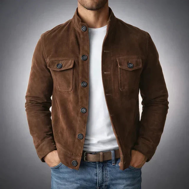 Helvano | Wildlederjacke mit Knöpfen für Herren