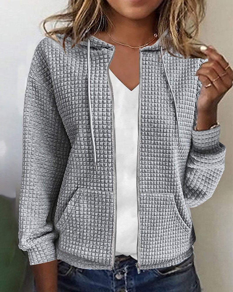 Helvano | Strickjacke mit Kapuze und Reissverschluss für Damen