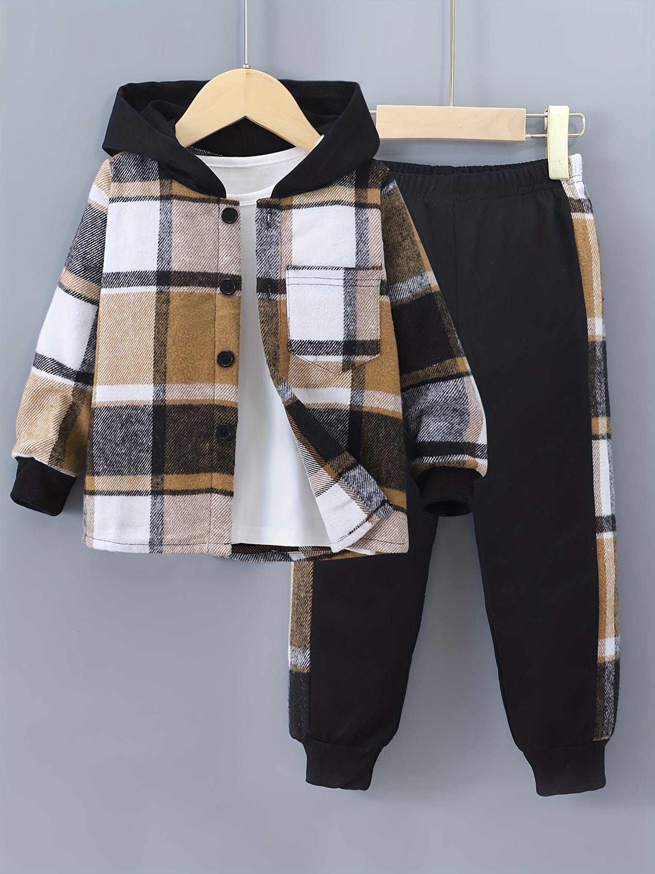 Helvano | 2-teiliges Jungen-Set mit Karo-Hoodie und Jogginghose