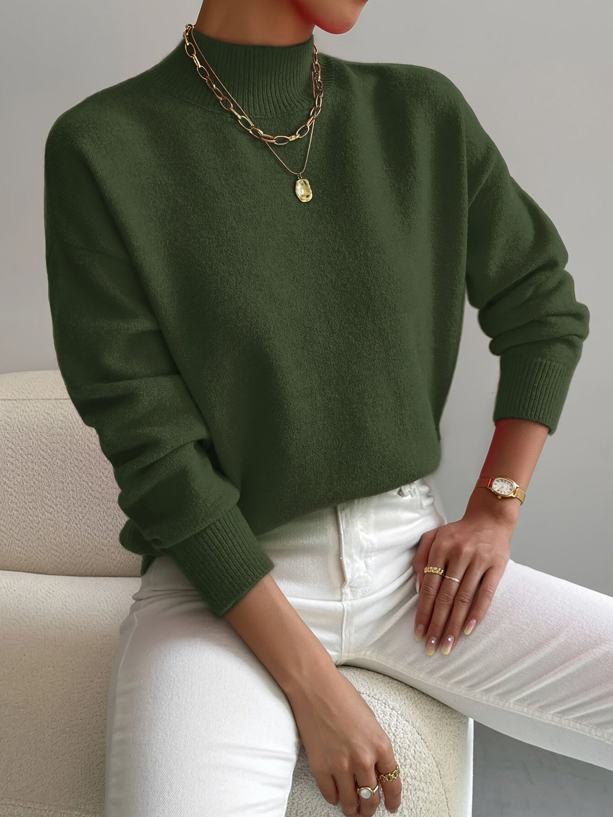 Helvano | Strickpullover mit Stehkragen für Damen