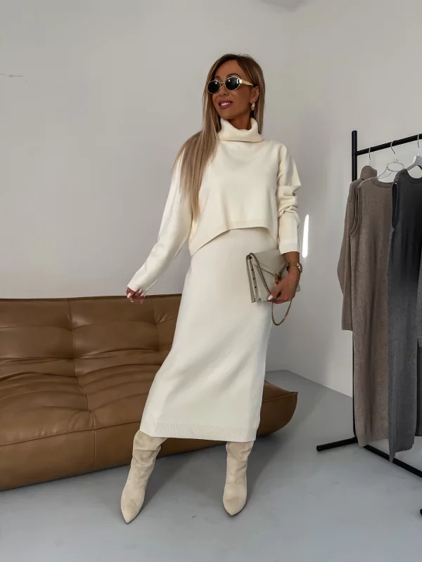 Helvano | Jersey-Midikleid mit Rollkragen für Damen