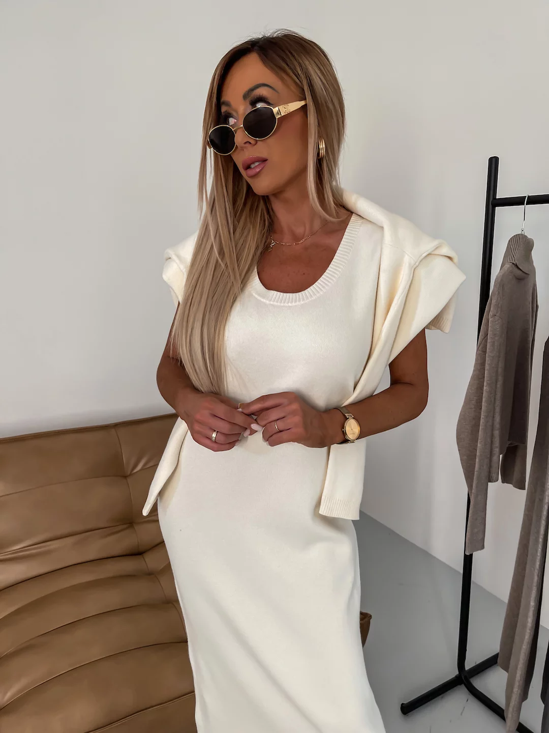 Helvano | Jersey-Midikleid mit Rollkragen für Damen