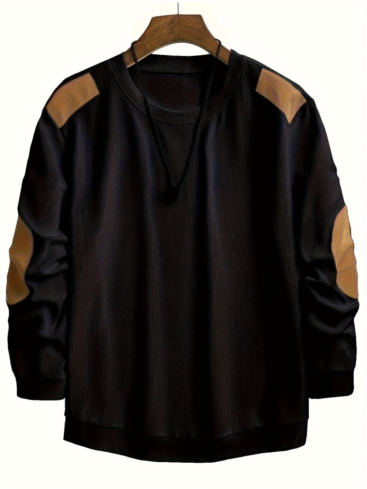 Helvano | Strukturierter Herren-Pullover mit Ellbogen-Patches